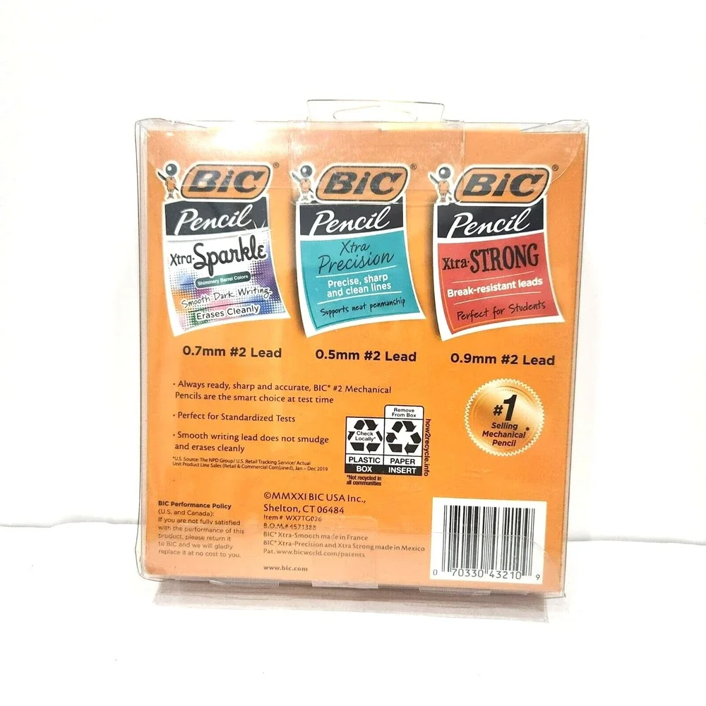 BIC‎ Mechanical Pencil 60ct Variety Pack 0.5mm/0.7mm/0.9mm Office School Supply